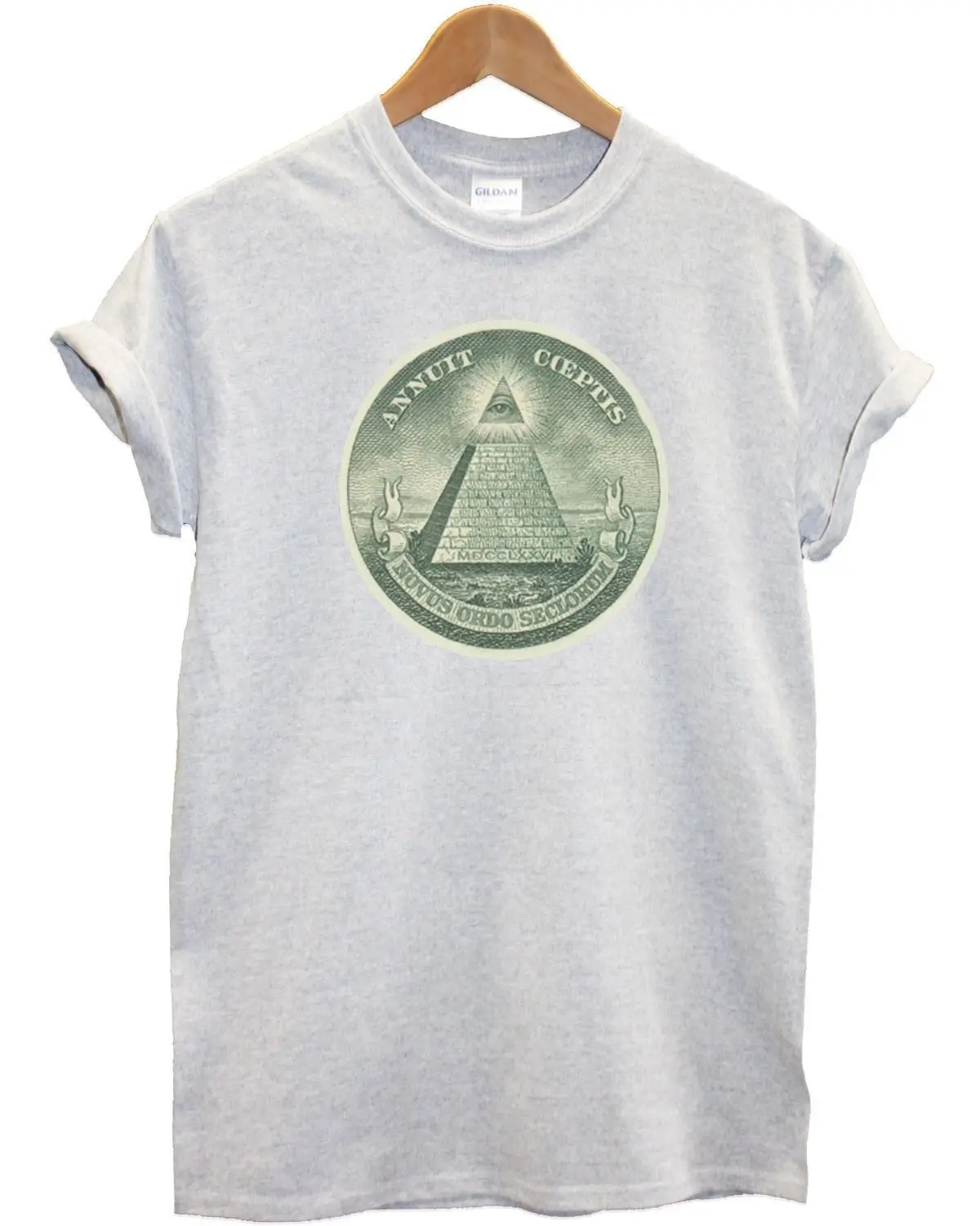 Dollar T Shirt Hipster Triangle Illuminati Shop Man Top Money America Cool Casual pride t shirt men Unisex New Fashion | Мужская одежда