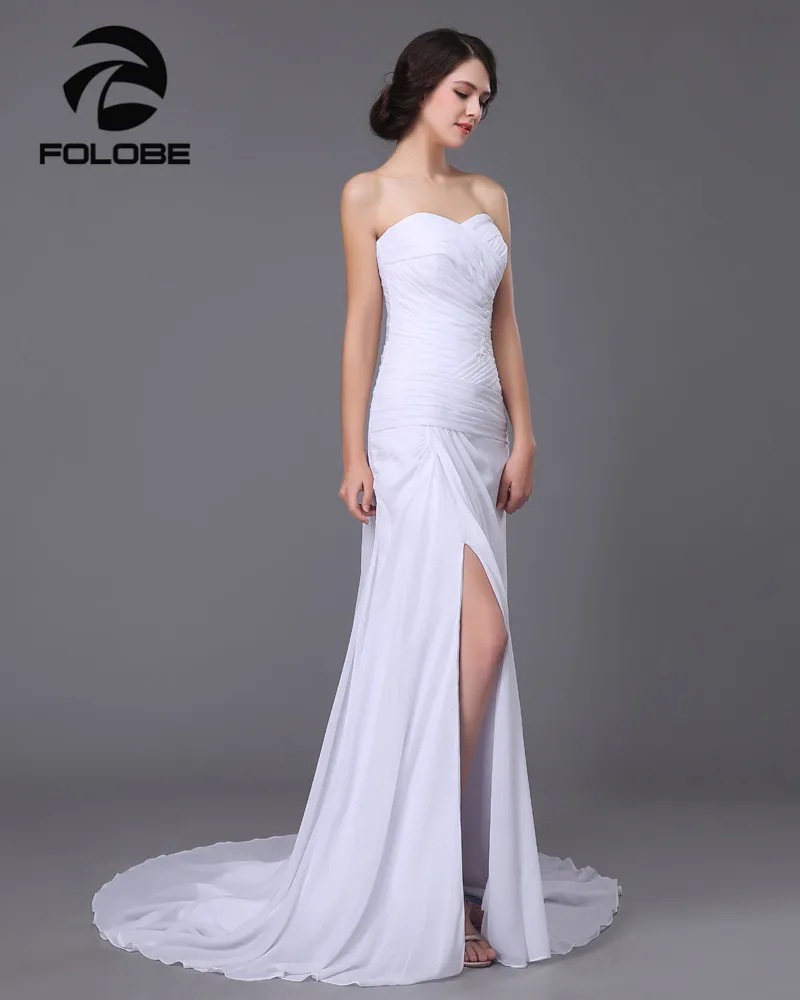Vestido De Casamento индивидуальный заказ белый/слоновая кость шифон Аппликация