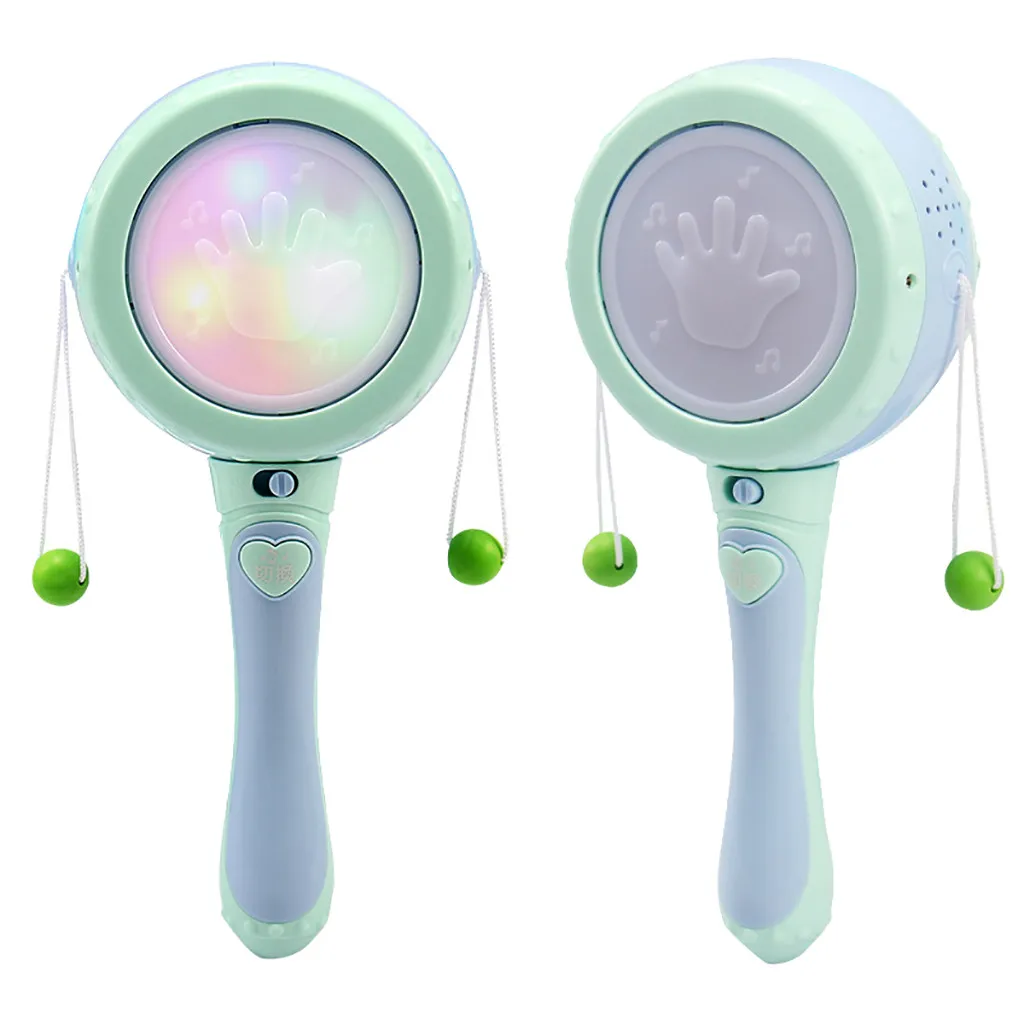 Музыкальные игрушки веселая Вибрирующая погремушка барабан пазл ручной