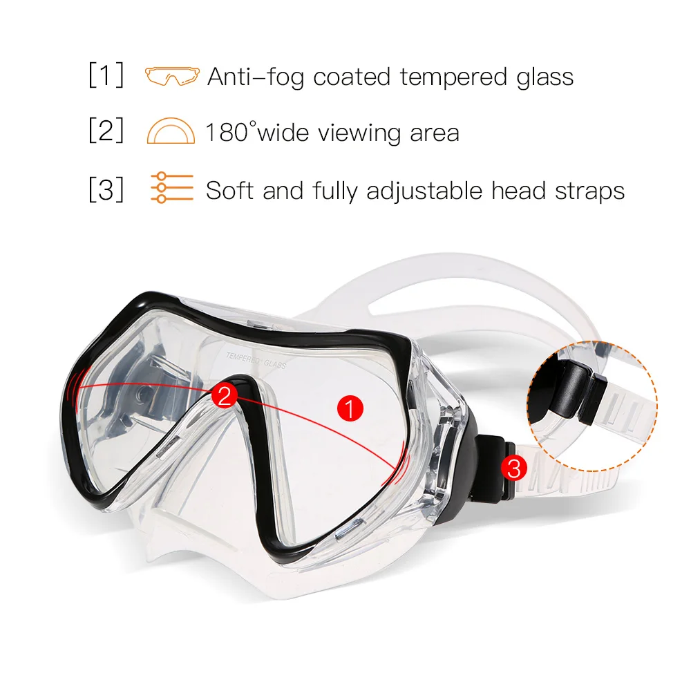 

Lixada Diving Set Diving Set with Silicone Mask Swimming Fins Dry Snorkel Quick Dry Gear Bag Diving Kit Water Sports Equipment
