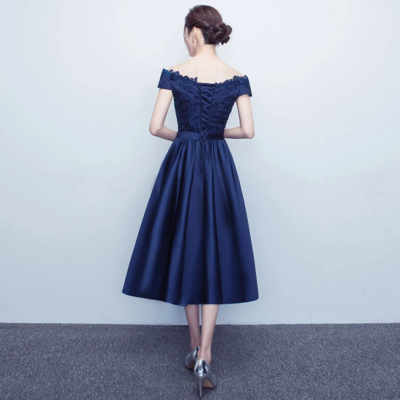 Дешевые Лодку Средства ухода за кожей Шеи Чай-длина Выпускные платья с Пояса