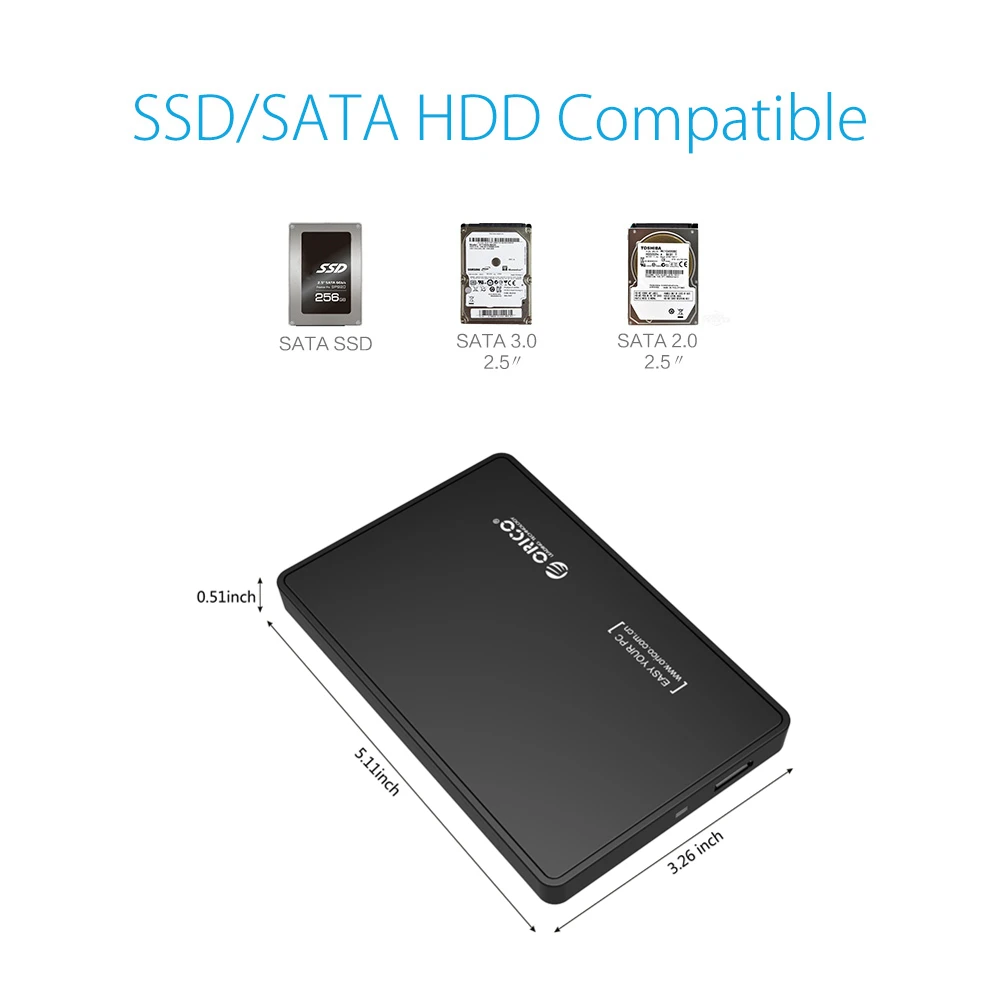 Чехол ORICO 2 5 дюйма для HDD высокоскоростной Sata к USB 3 0 1 ТБ SSD/HDD корпус инструмент