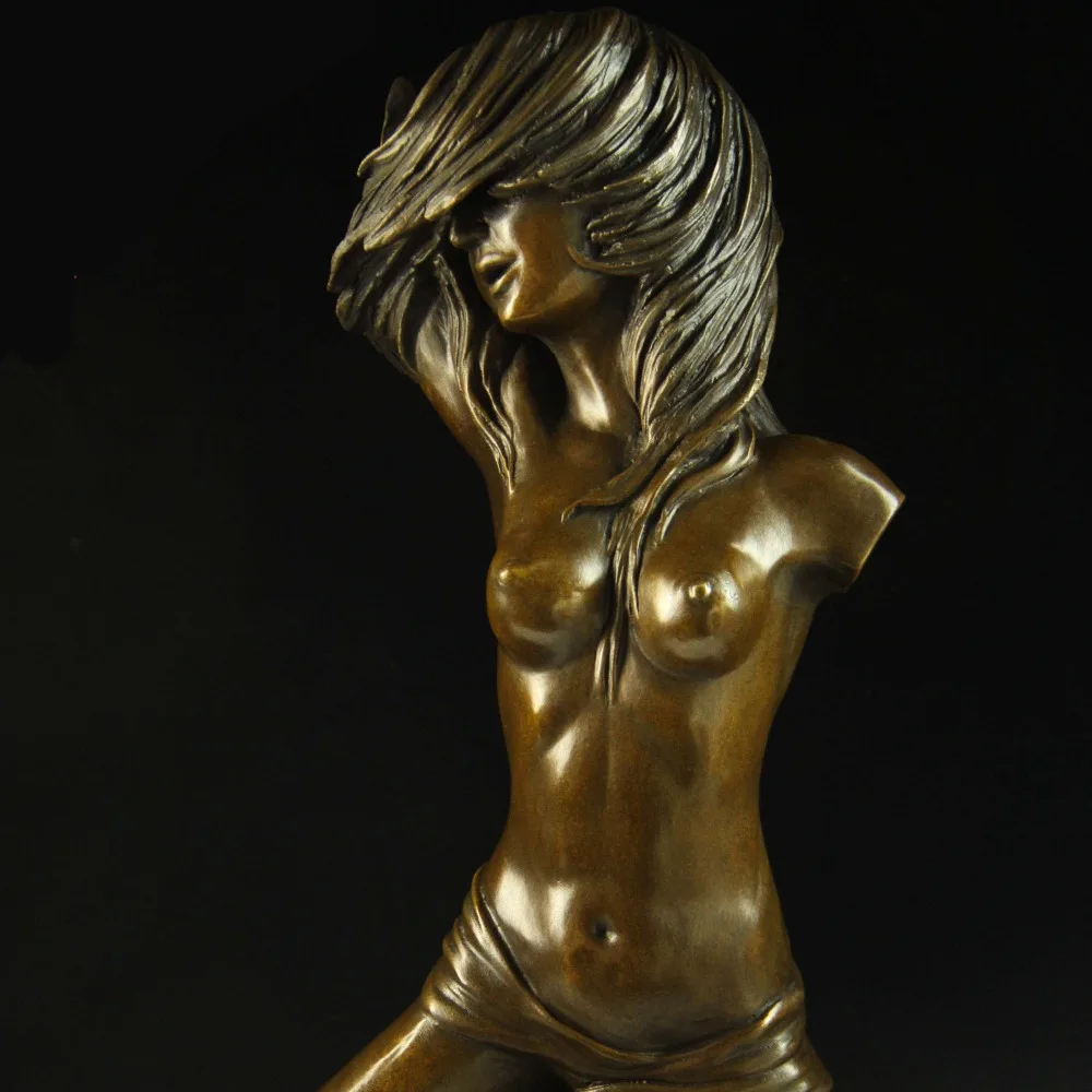 Легкая очистка знаменитая полуголая Леди Девушка Бюст Бронзовая статуэтка