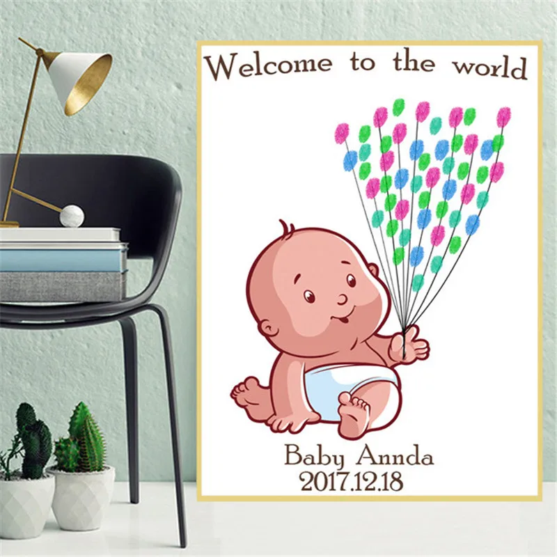 Индивидуальный рисунок по отпечатку пальца на холсте гостевая книга знак сделай