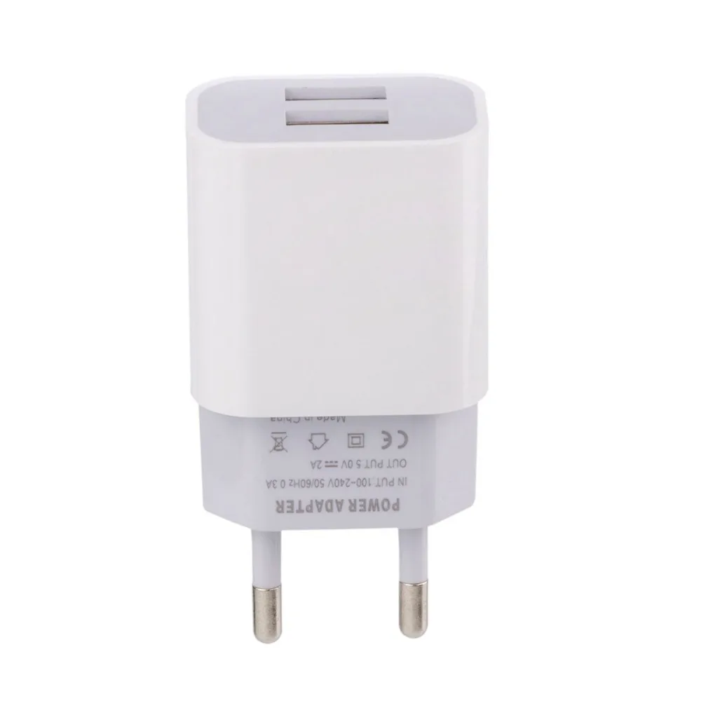 Штепсельная Вилка европейского стандарта 5В 2А 2USB адаптер зарядного устройства