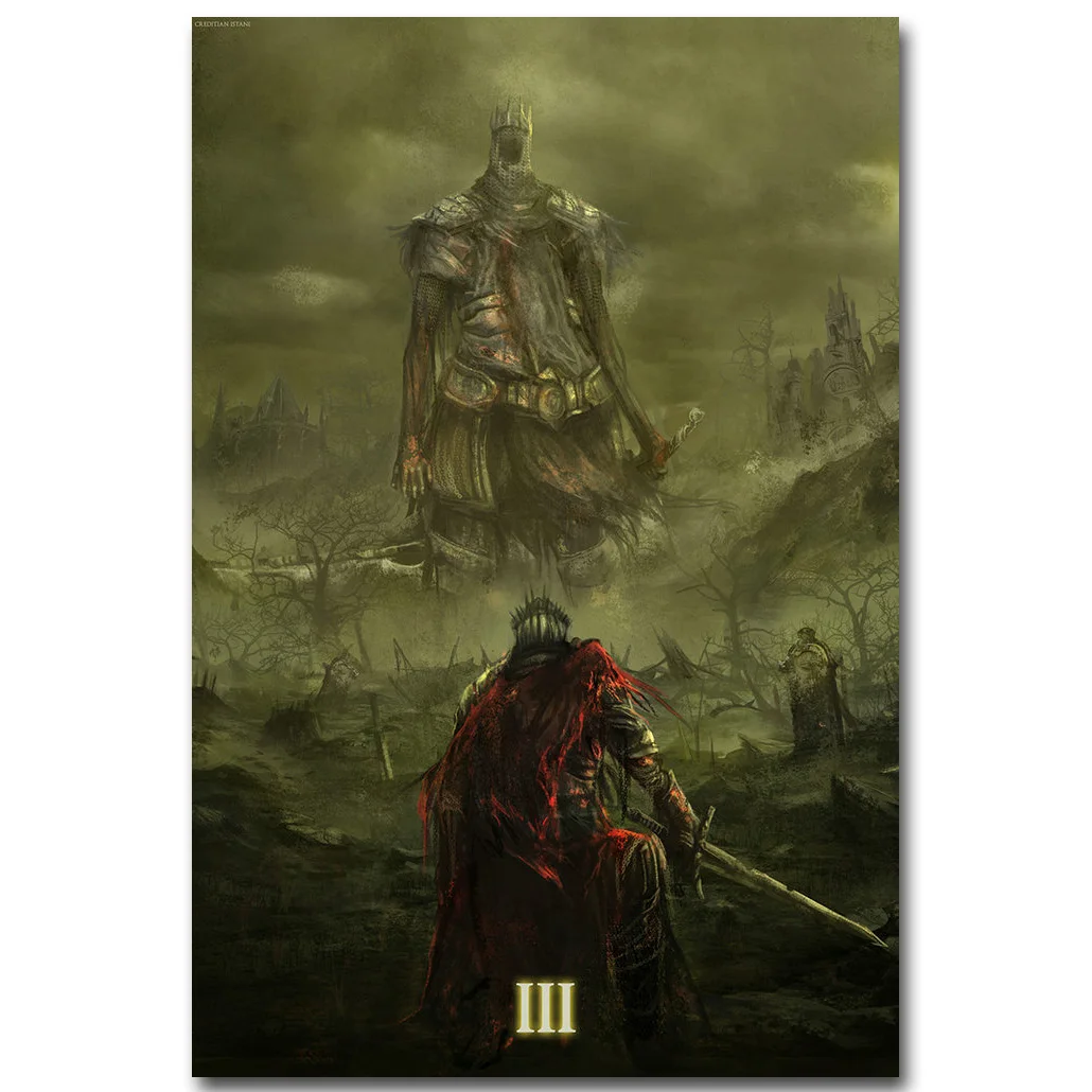 Постер из шелковой ткани Dark Souls 3 13x20 дюймов популярная игра картина для гостиной