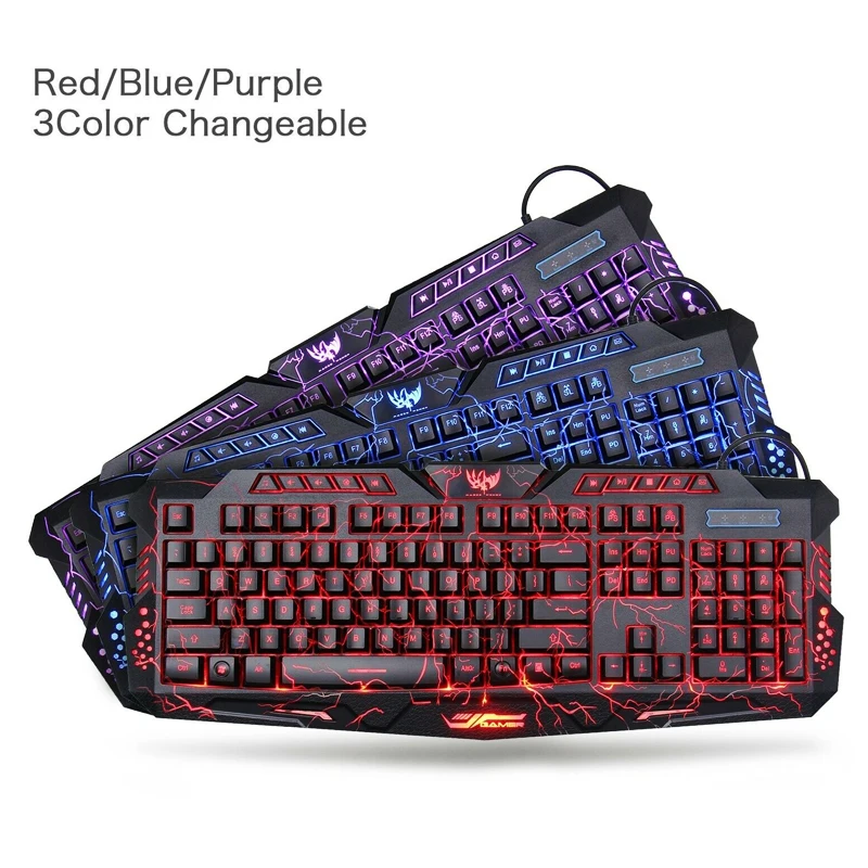114 ключей Механическая игровая клавиатура RGB подсветка красный синий