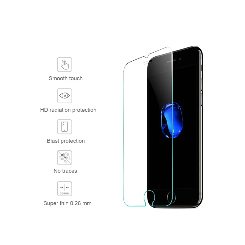 2.5D 9H Защитное стекло для iphone 6 экрана закаленное se 7 8 x xr защита экрана|Защитные