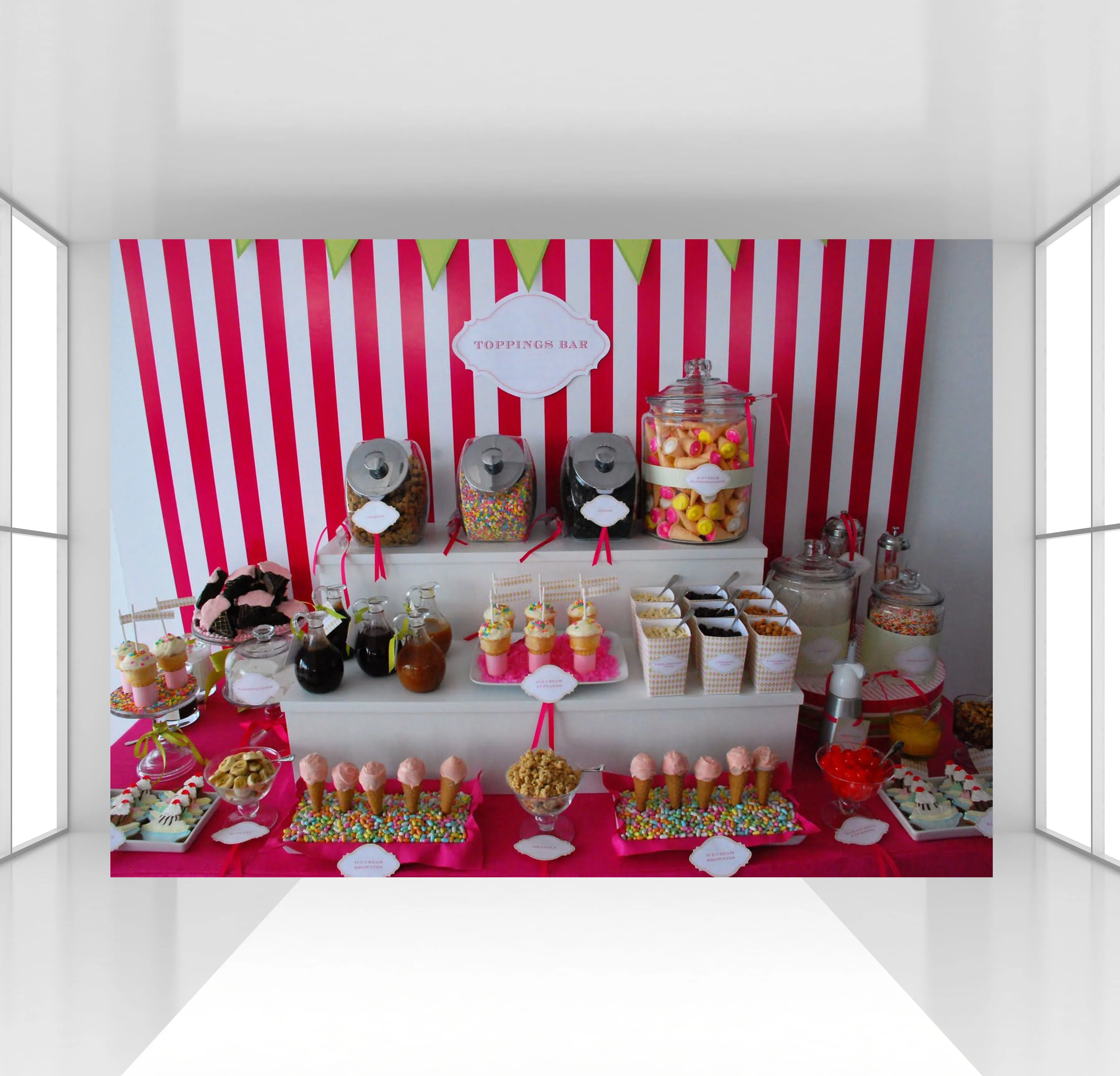 

Персонализированный Фотофон HUAYI для дня рождения, Фотофон, Фотофон в красную полоску, декор для детского праздника, конфет, стола