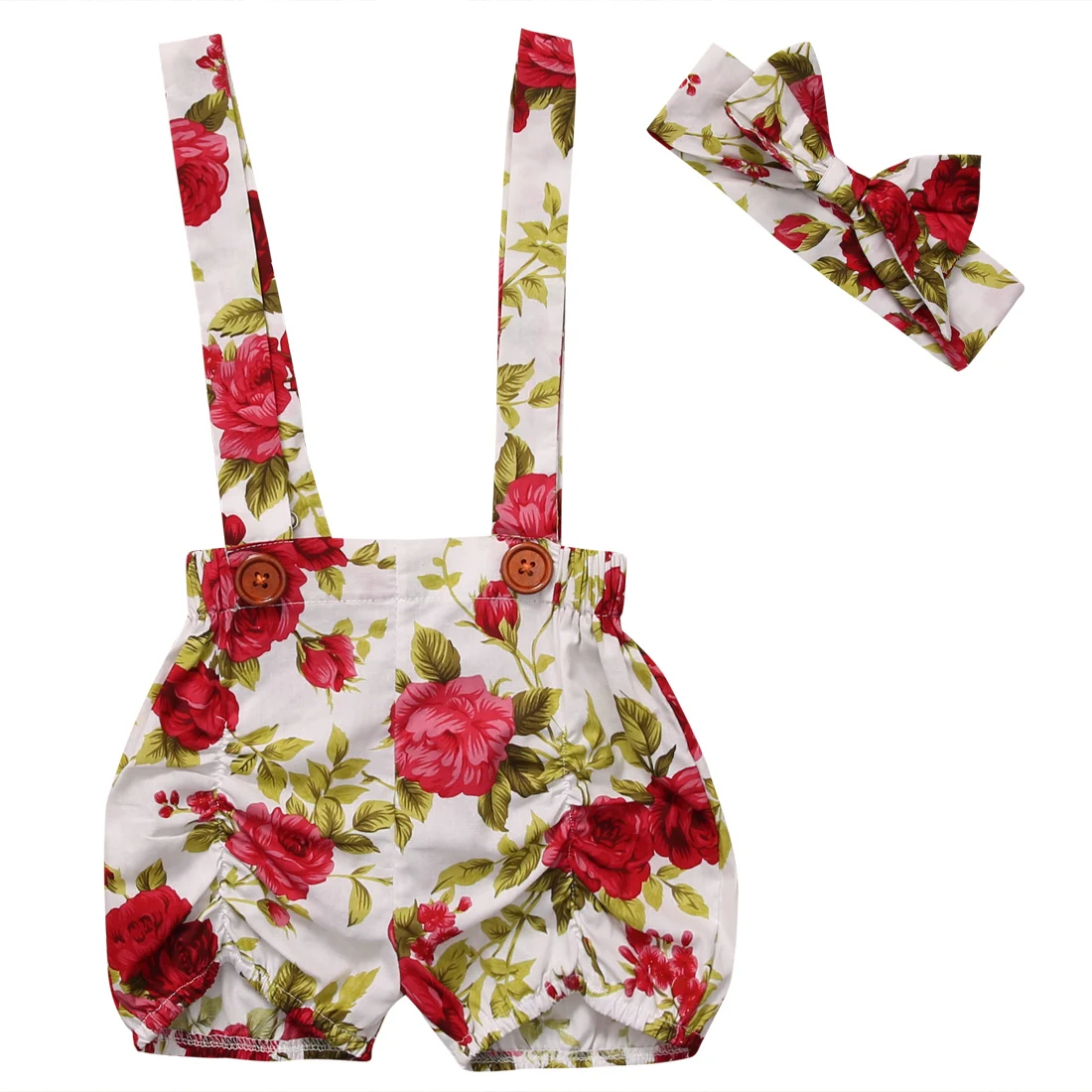 2017 летние шорты с цветочным принтом для маленьких девочек комбинезон красной