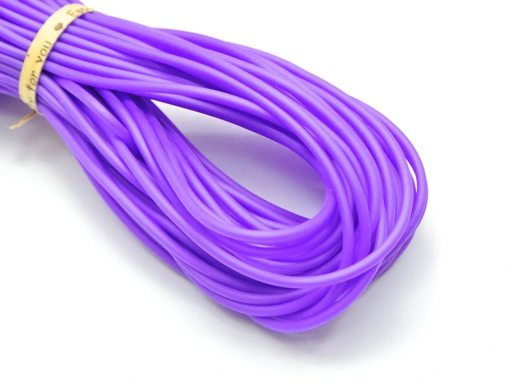 

10 Meter Purple 2mm Soft Hollow Rubber Tubing Jewelry Cord Cover Memory Wire