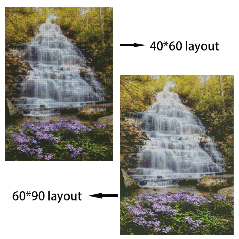 5D DIY diamond paintings Forest waterfall room decor full square Embroidery Pattern 3D Cross stitch kits mosaic stickers RS1112 | Дом и сад