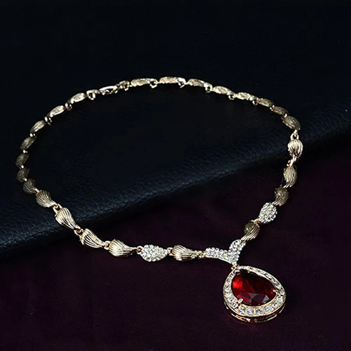 Женская мода стразы кулон ожерелье кольцо браслет серьги комплект ювелирных