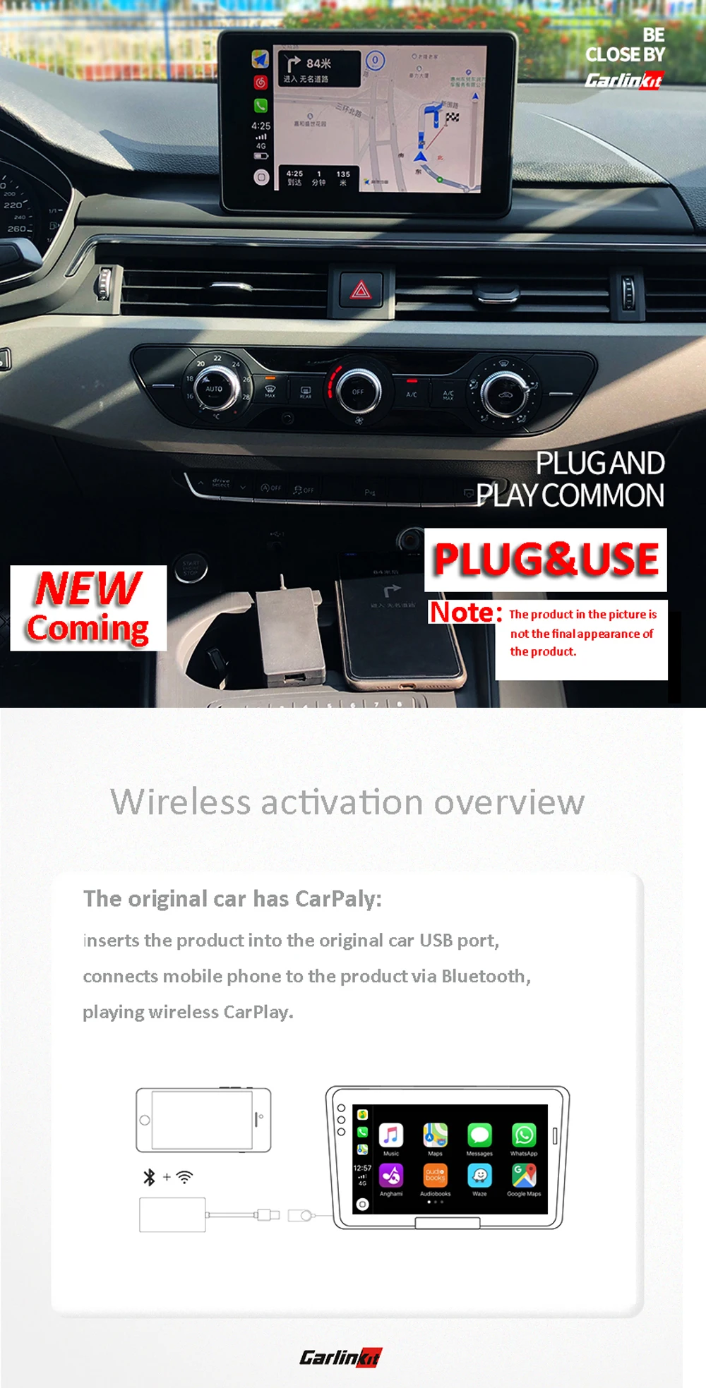 Carlinkit CarPlay беспроводной активатор для Audi Porsche wolkswgen Volvo автомобиль с CarPlay