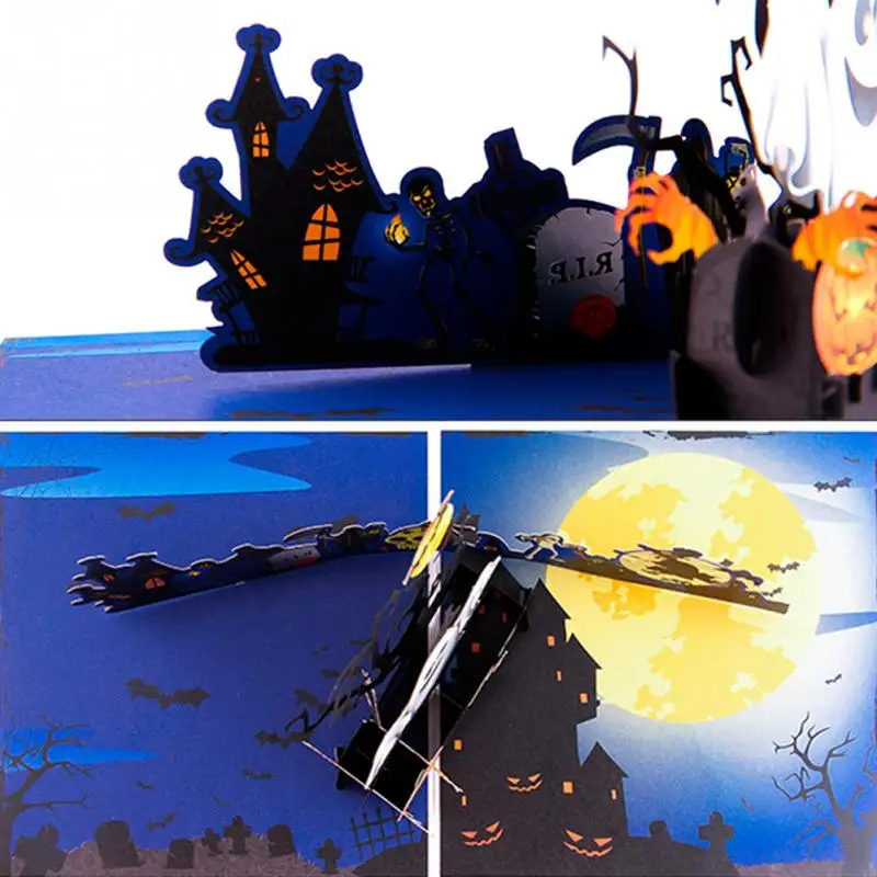 3D открытка тыквы благословение Бумага Хэллоуин Почтовые открытки дух праздника