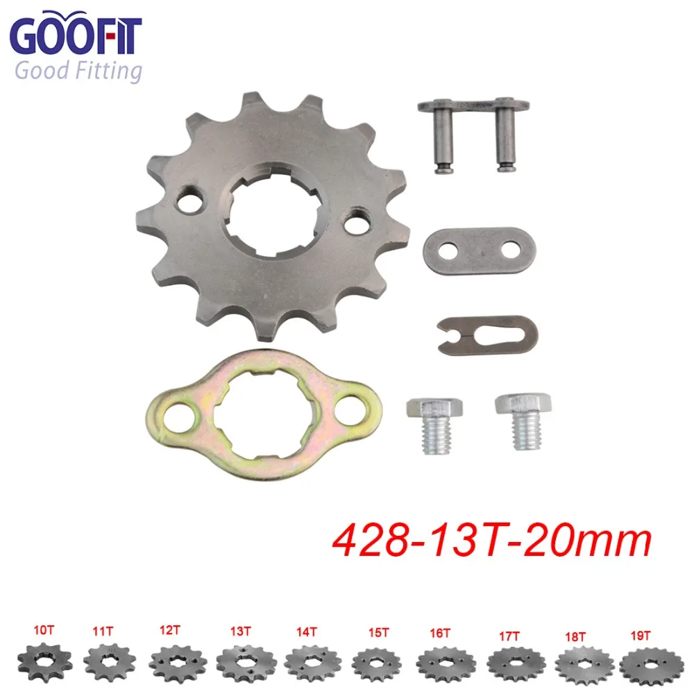 GOOFIT передние звездочки 428 10-19 зуб 20 мм ID для 50cc 70cc 90cc 110cc скутер мотоцикл велосипед ATV Quad Go Kart мопед Q001-049