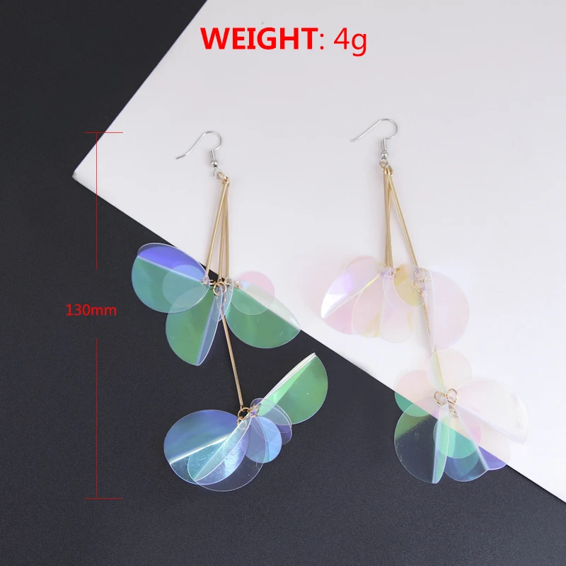 Индивидуальные разноцветные круглые висячие серьги с бахромой и длинным крючком