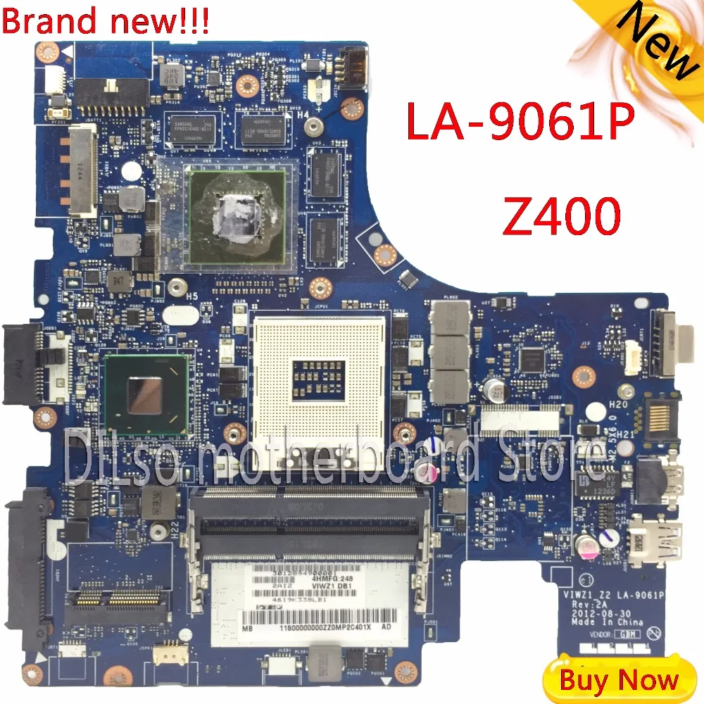 KEFU LA-9061P For Lenovo Z400 Laptop Motherboard VIWZI-Z2 LA-9061P Z400  PM original Motherboard Test free shipping