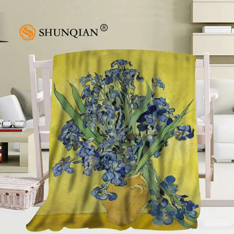 Online Custom Van Gogh Notte Stellata Del Cielo Coperta Manta Falafel Coperta Divano/Letto/Da Viaggio Aereo Bedding56x80inch 50X60inch 40X50inch