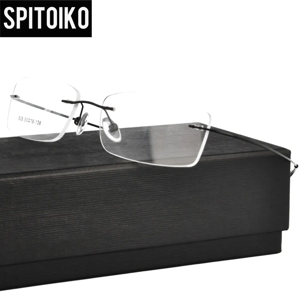 

Ультралегкие очки SPITOIKO, титановые очки без оправы с эффектом памяти, Оптические Оправы унисекс, 1001