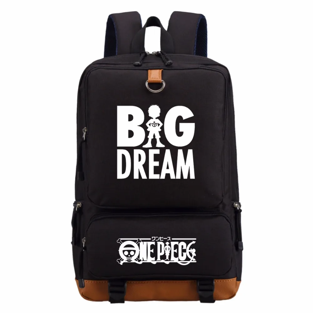 WISHOT цельный Луффи рюкзак с мультипликационным принтом Модный повседневный для