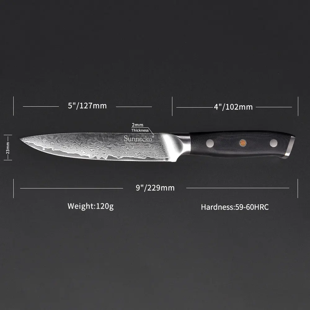 SUNNECKO 3 шт. набор кухонных ножей Santoku нож для очистки овощей японский Дамаск VG10