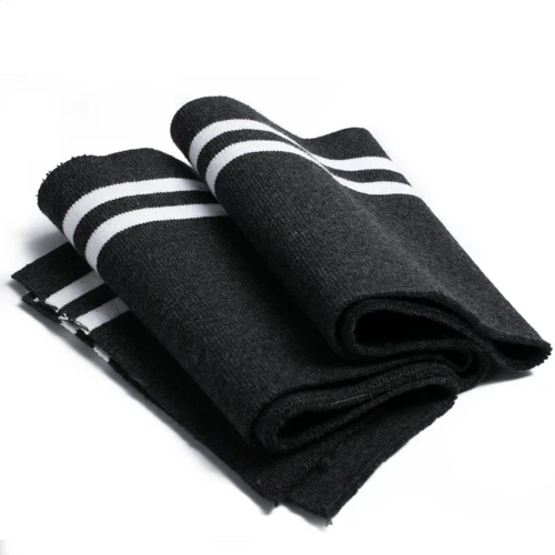 Dark gray white Тонкая полоса хлопок стрейч вязать вырез манжеты пояс ребра отделка свитер ткань для свитера бейсбол одежда аксессуары - Цвет: Dark gray white