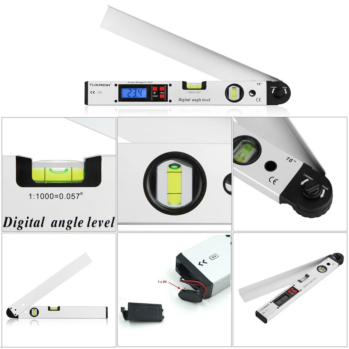 ANENG 0~225Degree LCD Digital Display Angle Level With Portable Bag Aluminum Alloy Vertical Measuring Device | Инструменты