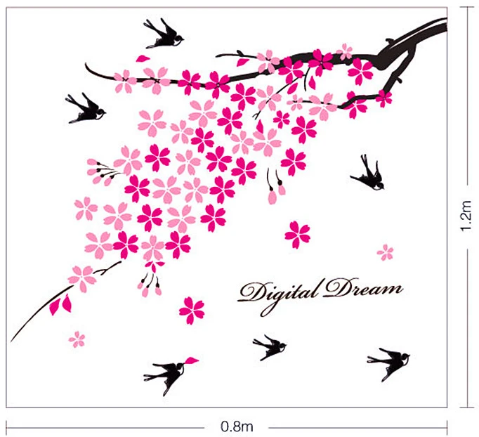 1 X наклейки на стену с цветком деревом ласточкой художественная наклейка