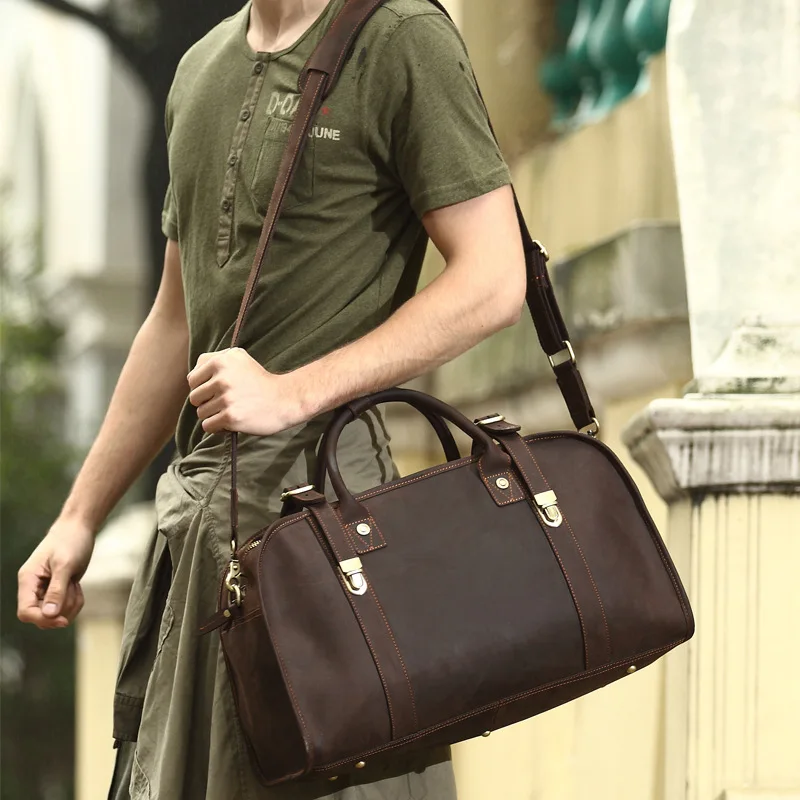 Высокое Качество мужские Из Натуральной Кожи Коровьей Дорожная Сумка Crossbody