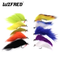 wifreo 10pcs 4 mix color zonker fly streamers trout bass fly fishing lures combo set olive black white green blue color
