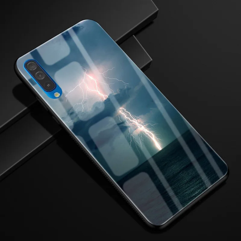 K 6,4 ''для samsung Galaxy A50 чехол A 50 стекло Funda жесткий чехол для samsung Galaxy A50 мягкая рамка A 50 закаленное