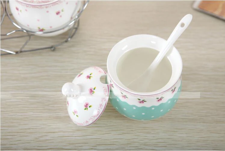 Сахарница в цветочном стиле с енотовым пингвином и обезьяной 4 1 Набор для соли