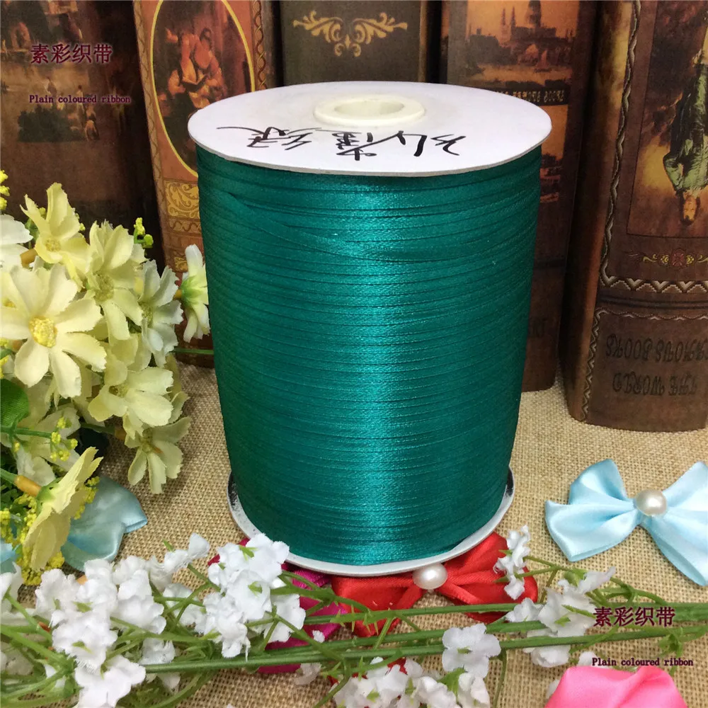 

870Yards 3mm Solid Color Satin Silk Ribbons For Packing Garment DIY Craft Trim Ribbon Wrapping Scrapbooking Material Supplies