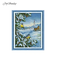 counted cross stitch kits embroidery set snow birds animals patterns dmc 11ct 14ct cotton thread painting needlework home decor