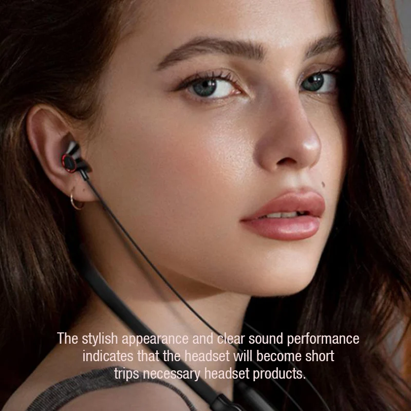Наушники с шейным ремешком Bluetooth стерео музыка беспроводные наушники Спортивная