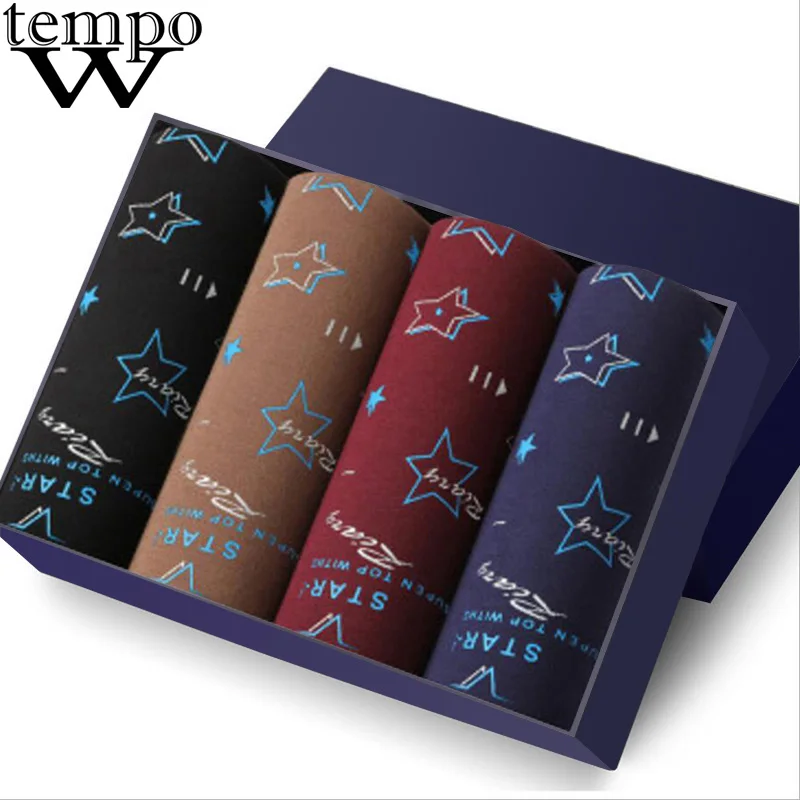 WTEMPO, новинка, Брендовое нижнее белье, мужские Модальные боксеры, дышащие, удобные, дракон, трусы, мужские, дешевые шорты, сексуальные трусы-боксеры для геев 4 шт./партия - Цвет: XX