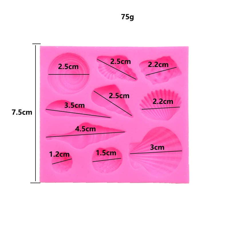 Форма в форме ракушки 3D силиконовая форма для украшения торта шоколада