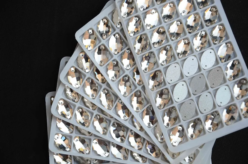 Овальный стеклянный хрусталь всех размеров пришиваемый камень кристально