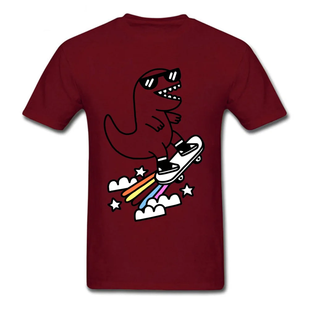 T Shirt Skater T-Rex T-shirt Men Hip Hop Tshirt 2019 Green Tops 100% Cotton Streetwear Skateboard Tee Youth Anime Clothes Custom | Мужская
