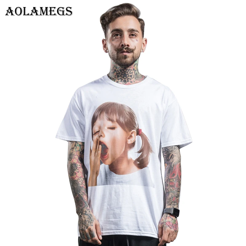 Aolamegs футболка для мужчин Yawn Girl мужские футболки с принтом коротким рукавом и