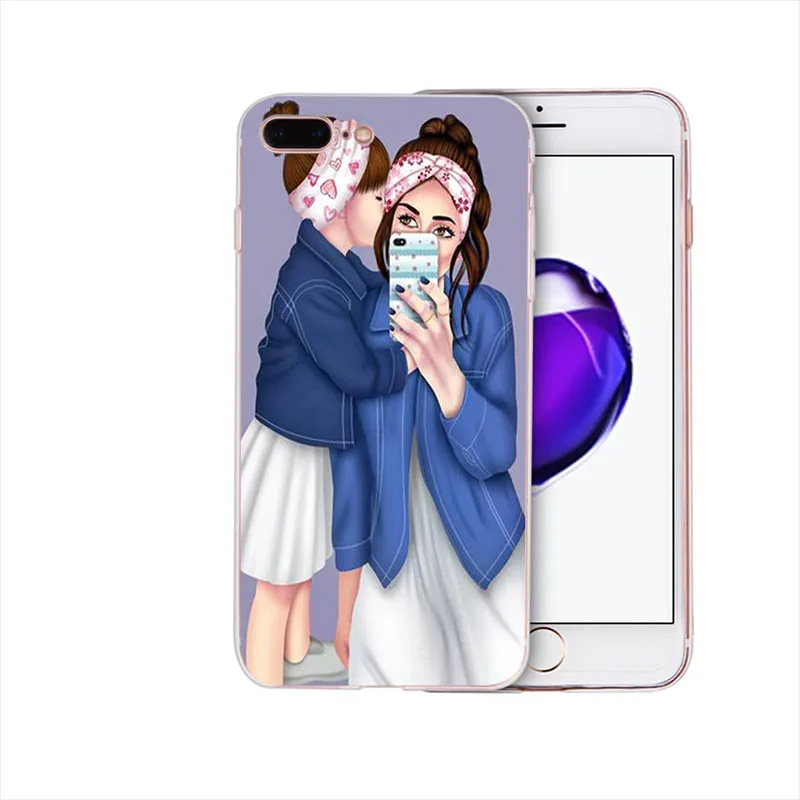 Мягкий чехол Красивая мама милый ребенок мультфильм дизайн для iphone 7 8 6s 6 plus чехол xs max x xr Coque 5S se 5 Funda