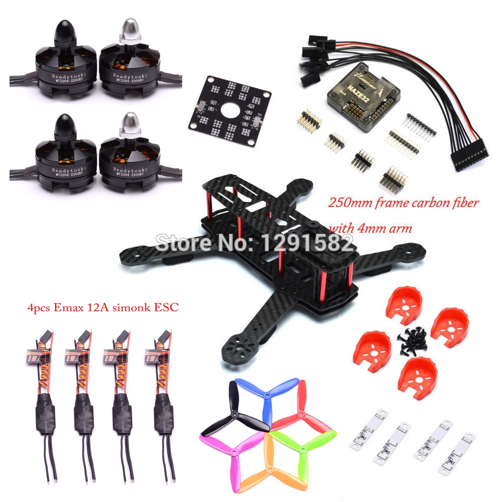 250 мм ZMR250 V2 углеродное волокно FPV мини Квадрокоптер с 4 arm Naze32 rev6 контроллер 2204 2300kv