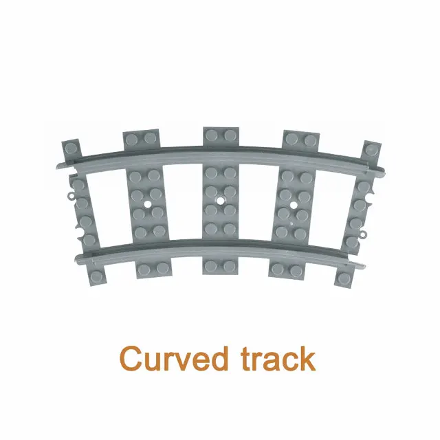 Curved Городские поезда гибкий аксессуар для трека гибкий рельсовый переключатель строительный блок кирпичи детские игрушки совместимы с треками брэнка 7499 - Цвет: Curved