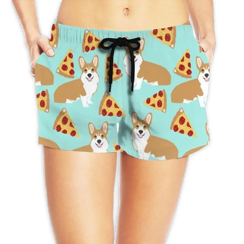 SAMCUSTOM New Women's Quick-drying Beach seaside Casual Shorts pizza 3D printing Custom Summer Girl Home | Женская одежда