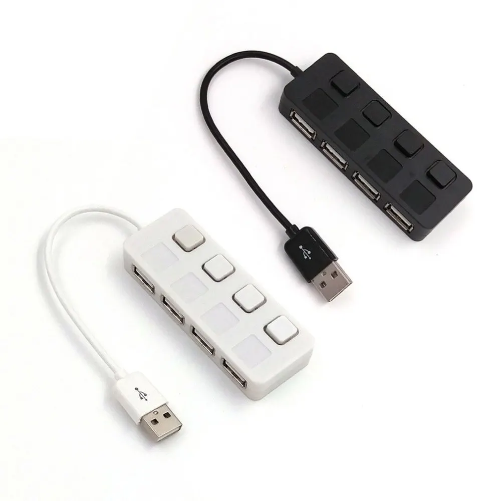 4 порта USB 2,0 концентратор с автономным переключателем вкл/выкл тонкий компактный USB хаб расширения/сплиттер для U-disk Card Reader