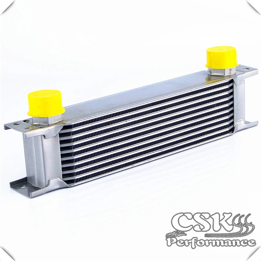 AN10 Female 10 Row Universal Oil Cooler 330 X 70 51mm 7/8-14 Threads Silver | Автомобили и мотоциклы