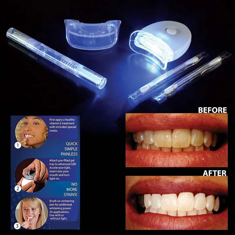 

20 Minute Dental White RX Teeth Whitening Kit with Led Light Personal Tooth Gel Whitener Health Oral Care Swabs Whitening PeN
