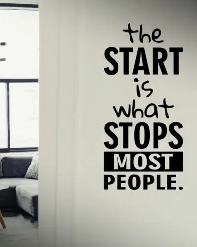 The Start is what stops most people Fitness sports Gym wall vinyl decals sticker | Дом и сад