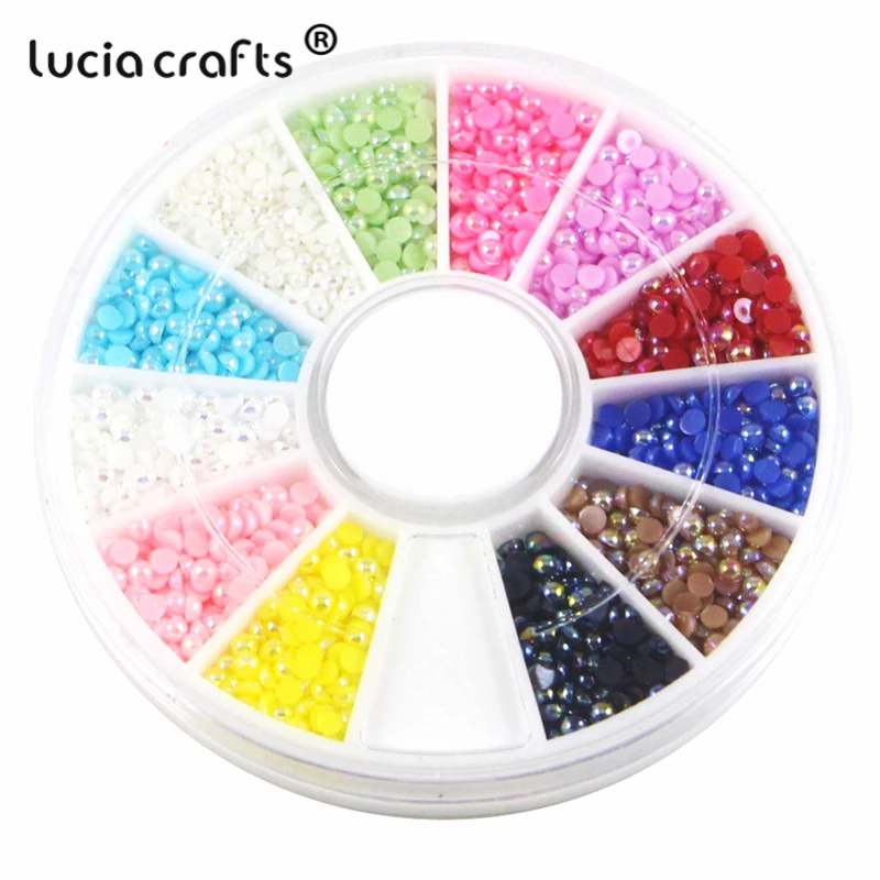 Lucia crafts мульти вариант Смешанные 12 AB цвета искусственный жемчуг полукруглый плоский задний украшения для самодельного изготовления материалы F1101